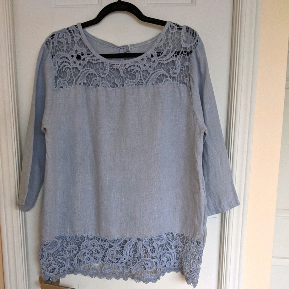 💯 Linen lace tunic
